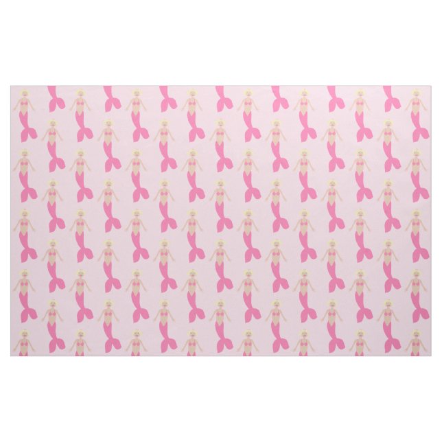 Pretty Pink Fantasy Mermaid Patterned Fabric (Fat Quarter)