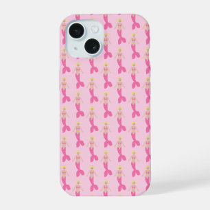 Pretty Pink Fantasy Mermaid Patterned iPhone 15 Case