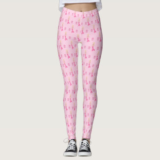 Pretty Pink Fantasy Mermaid Patterned Leggings
