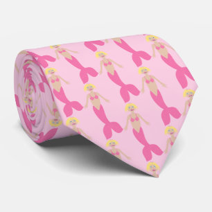 Pretty Pink Fantasy Mermaid Patterned Tie