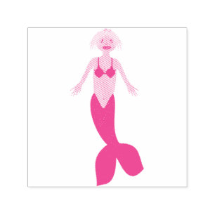 Pretty Pink Fantasy Mermaid Self-inking Stamp