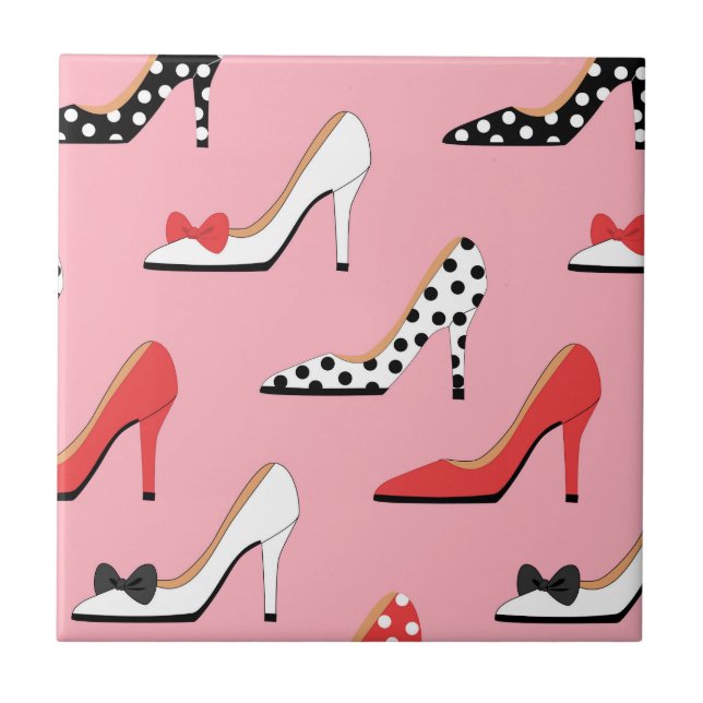 Pretty pink fashion heels tile (Front)