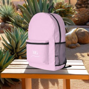 Pretty Pink Feminine Monogrammed, Printed Backpack