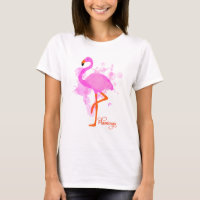 Pretty Pink Flamingo Artistic Paint Splatter