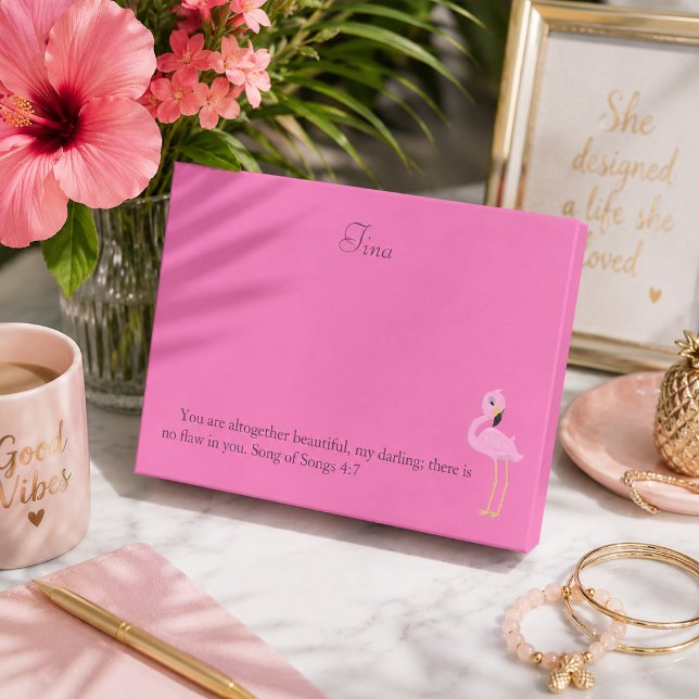 Pretty Pink Flamingo Bible Verse Post-it Notes (Creator Uploaded)