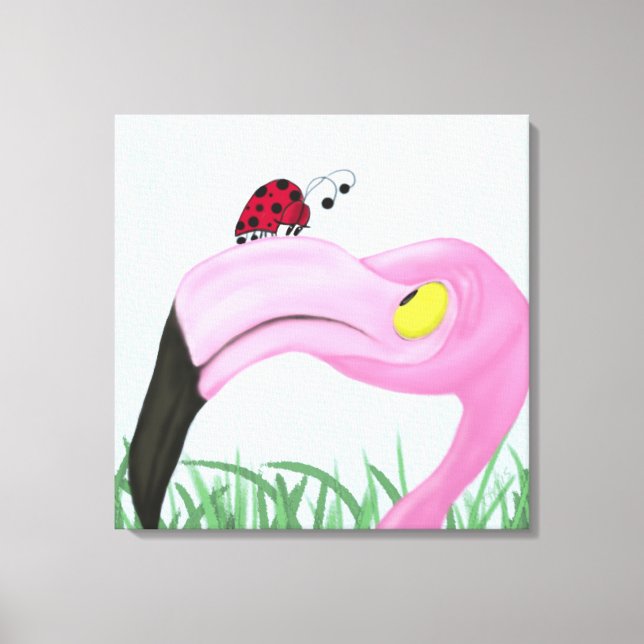 Pretty Pink Flamingo Canvas Print (Front)