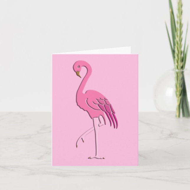 Pretty pink flamingo card (Front)