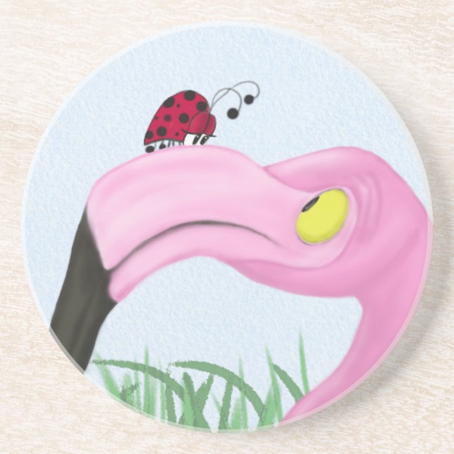 Pretty Pink Flamingo Coaster (Front)