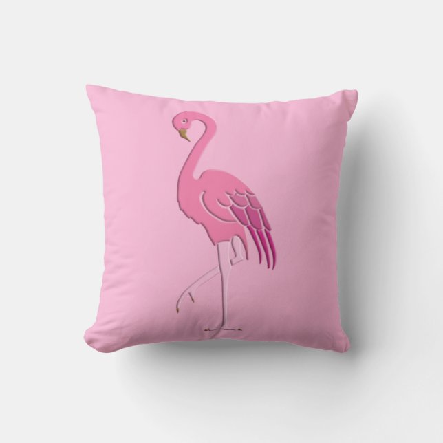 Pretty pink flamingo cushion (Front)