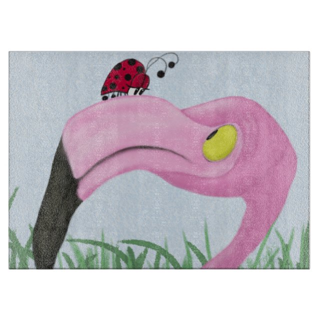 Pretty Pink Flamingo Cutting Board (Front)