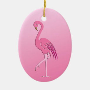 Pretty Pink Flamingo Fuchsia and Pale Pink Ceramic Tree Decoration