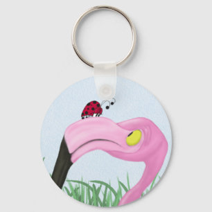 Pretty Pink Flamingo Key Ring