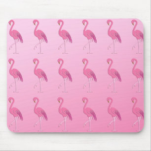 Pretty pink flamingo mouse mat