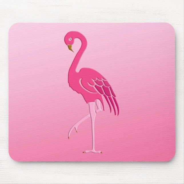 Pretty Pink Flamingo mouse pad (Front)