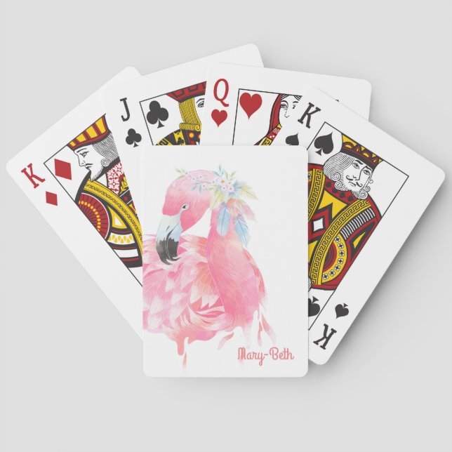 Pretty Pink Flamingo Playing Cards (Back)