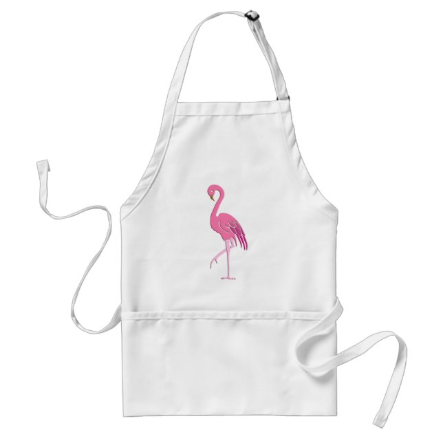 Pretty pink flamingo standard apron (Front)