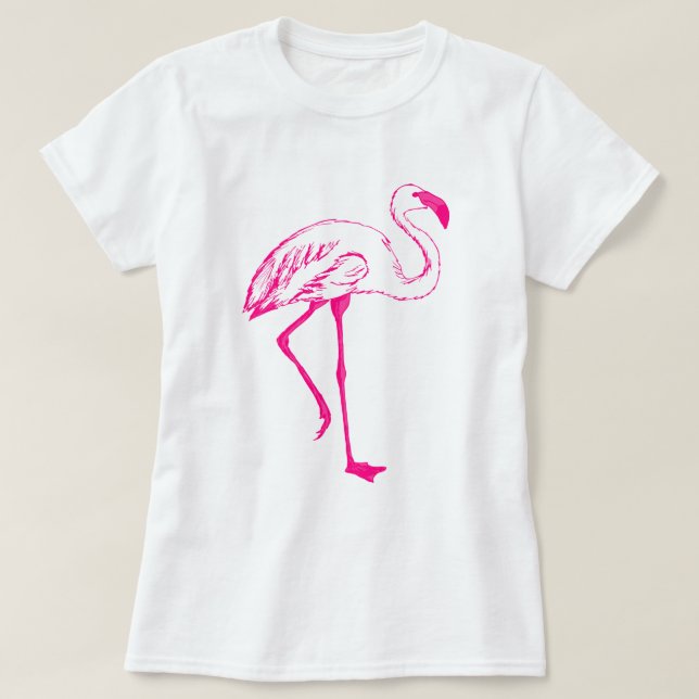 Pretty Pink Flamingo T-Shirt (Design Front)