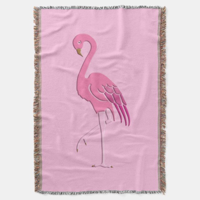 Pretty pink flamingo throw blanket (Front Vertical)