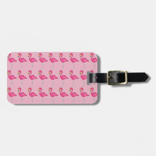 Pretty Pink Flamingo Tropical Island Bird Beach Luggage Tag
