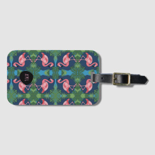 Pretty Pink Flamingo with Name Luggage Tag