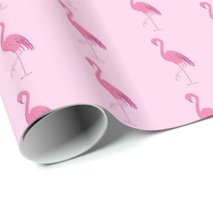 Pretty pink flamingo wrapping paper