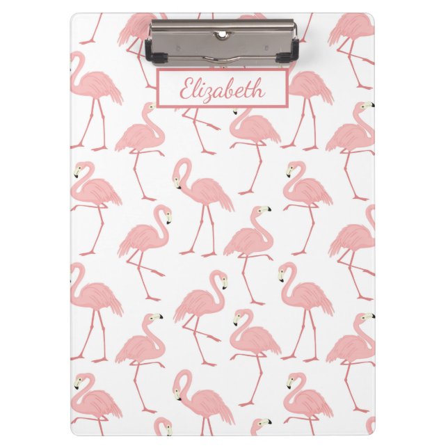 Pretty Pink Flamingos Clipboard (Front)