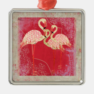 Pretty Pink Flamingos Ornament
