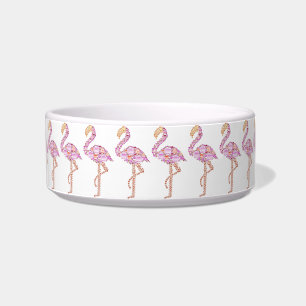 Pretty Pink Flamingos Pet Bowl