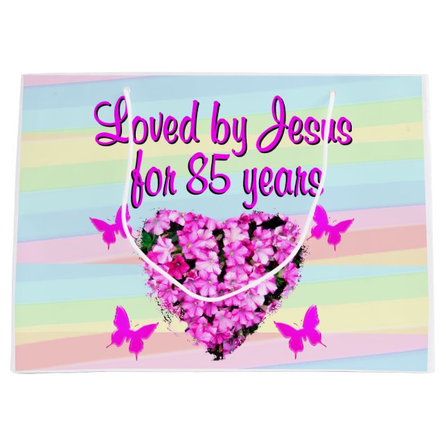 PRETTY PINK FLORAL 85TH BIRTHDAY GIFT BAGS (Front)