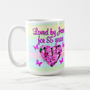 PRETTY PINK FLORAL 85TH BIRTHDAY MUG