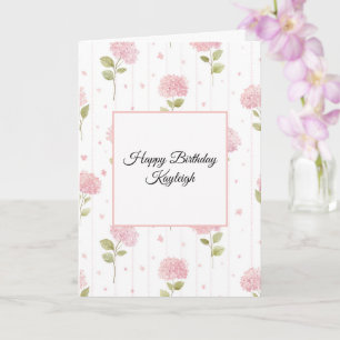 Pretty Pink Floral Birthday Card