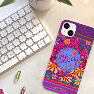 Pretty Pink Floral Bloom Hearts Inspirivity Name  Case-Mate iPhone 14 Plus Case