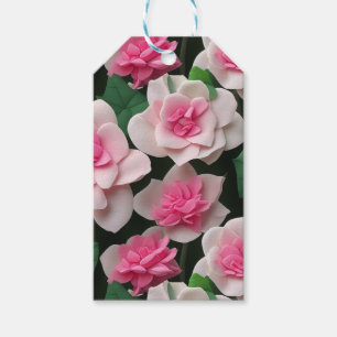 Pretty pink floral boho greenery pattern gift tags