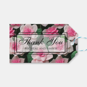 Pretty pink floral boho greenery pattern gift tags
