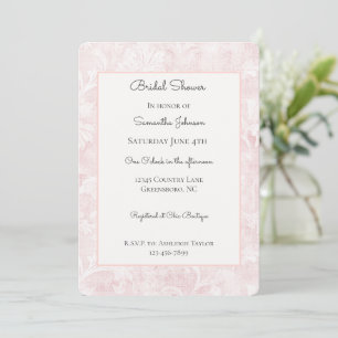 Pretty Pink Floral Bridal Shower Invitation