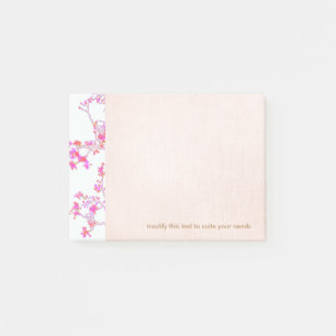 Pretty Pink Floral Buds Branch Post-it Notes