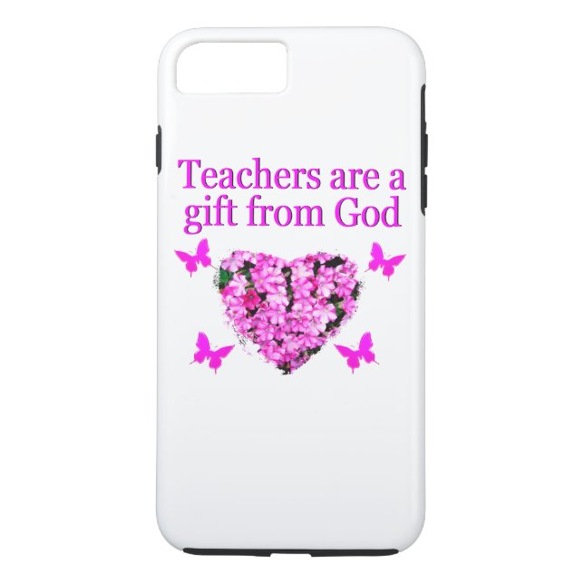 PRETTY PINK FLORAL CHRISTIAN TEACHER DESIGN Case-Mate iPhone CASE (Back)