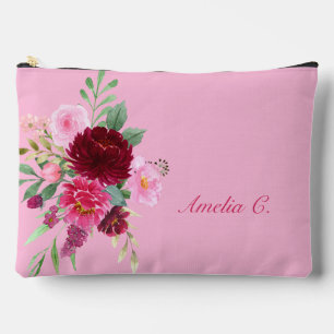 Pretty Pink Floral Cosmetic Bag