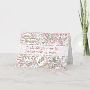 Pretty Pink Floral Daughter-in-law Happy Birthday Card