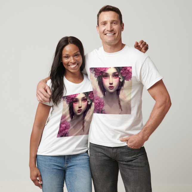 Pretty Pink Floral Ethereal Woman T-Shirt (Unisex)