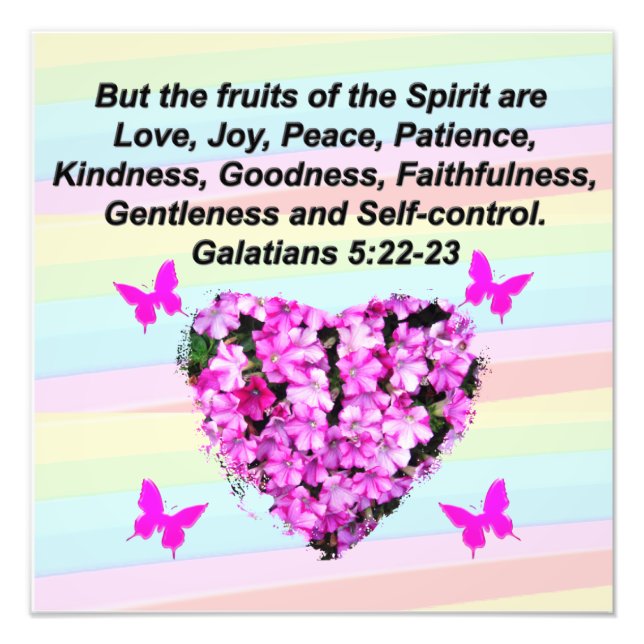 PRETTY PINK FLORAL GALATIANS 5 PHOTO PRINT (Front)