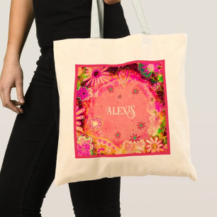 Pretty Pink Floral Inspirivity Tote Bag