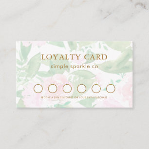 Pretty Pink Floral Loyalty Card