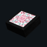 Pretty Pink Floral Monogram White Gift Box<br><div class="desc">This pretty gift box features a pink floral pattern background. Personalise with the monogram of your choice.</div>