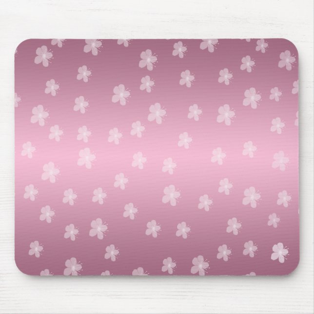 Pretty Pink Floral Mouse Pad (Front)
