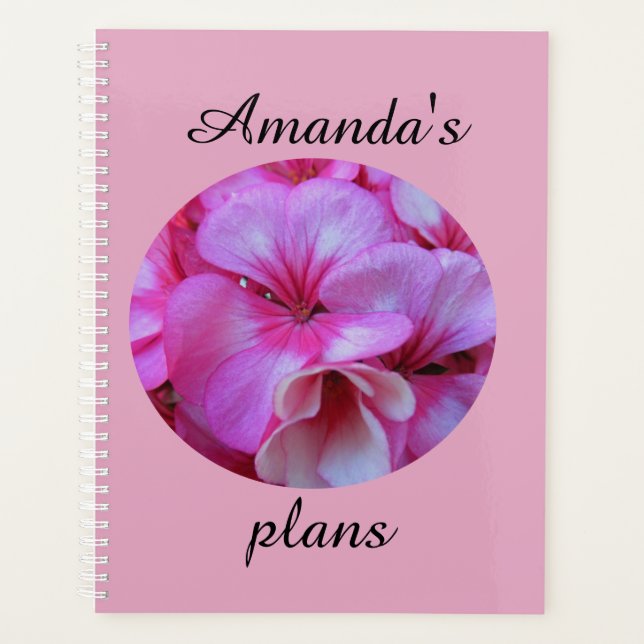 Pretty Pink Floral Name Planner (Front)