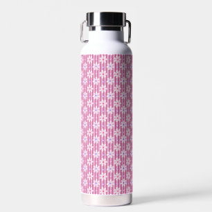 Pretty Pink Floral Pattern Water Bottle