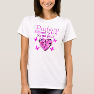 PRETTY PINK FLORAL PERSONALIZED 90TH BIRTHDAY T-Shirt