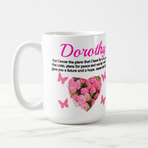 PRETTY PINK FLORAL PERSONALIZED JEREMIAH 29:11 COFFEE MUG