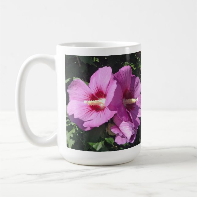 Pretty Pink Floral Photography Coffee Mug (Left)